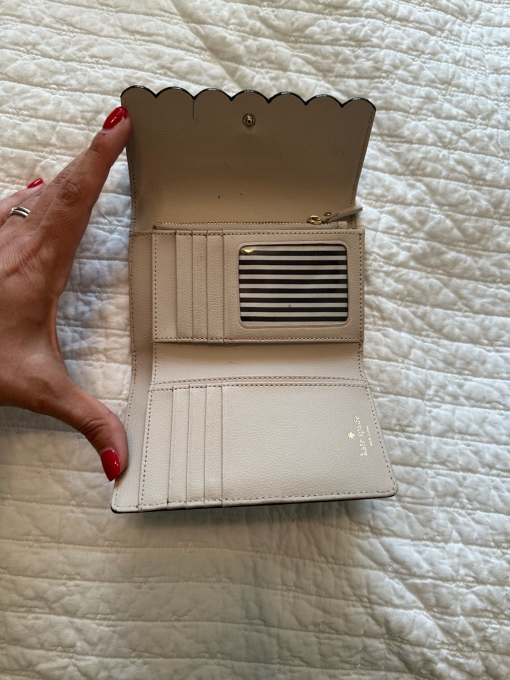 kate spade Black Patent Scallop Flap Wallet - Picture 4 of 4